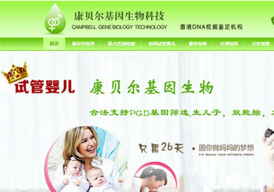 深圳網站建設案例(香港試管嬰兒)
